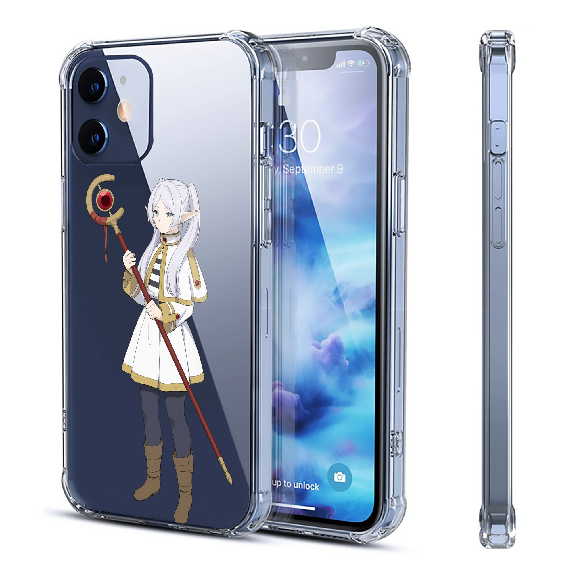 （画像用） 葬送のフリーレン Frieren 【iPhone 12シリーズ対応】透明スマホケース（クリアソフトケース）
